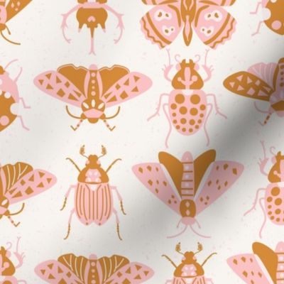 retro insects l pink red