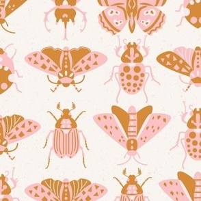 retro insects l pink red