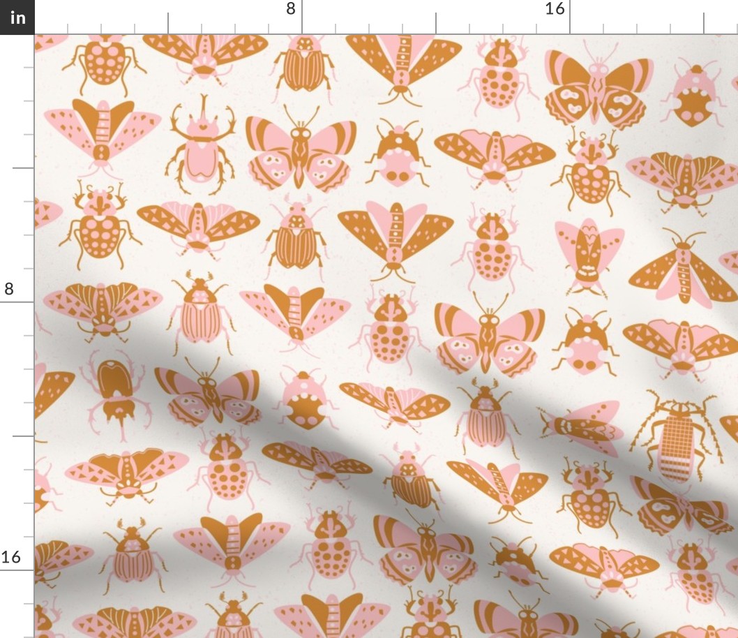 retro insects l pink red