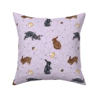 Bunnies and mushrooms (purple)