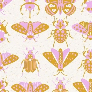 retro insects l gold lilac