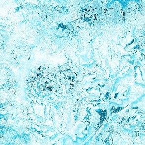 Cut Glass and Ferns Gel Print Textures in Shades of White and Caribbean Blue