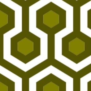 Large Olive Green Hexagons