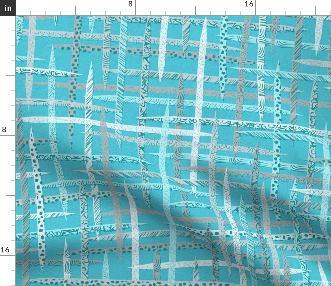 Pick Up Sticks Plaid in Turquoise - Large