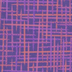 Pick Up Sticks Plaid in Sherbet and Dark Purple - Large