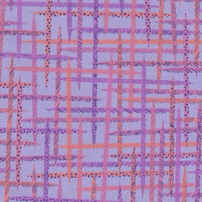Pick Up Sticks Plaid in Sherbet and Lavender - Large
