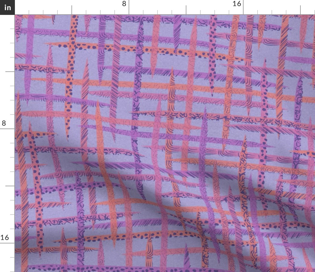 Pick Up Sticks Plaid in Sherbet and Lavender - Large