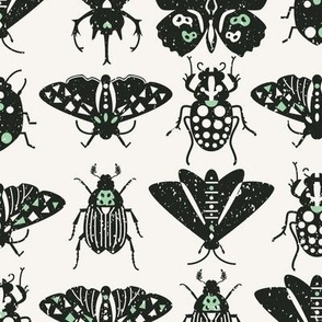 retro insects l black mint