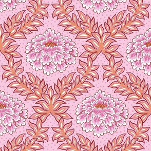 bold floral/pink and orange/large