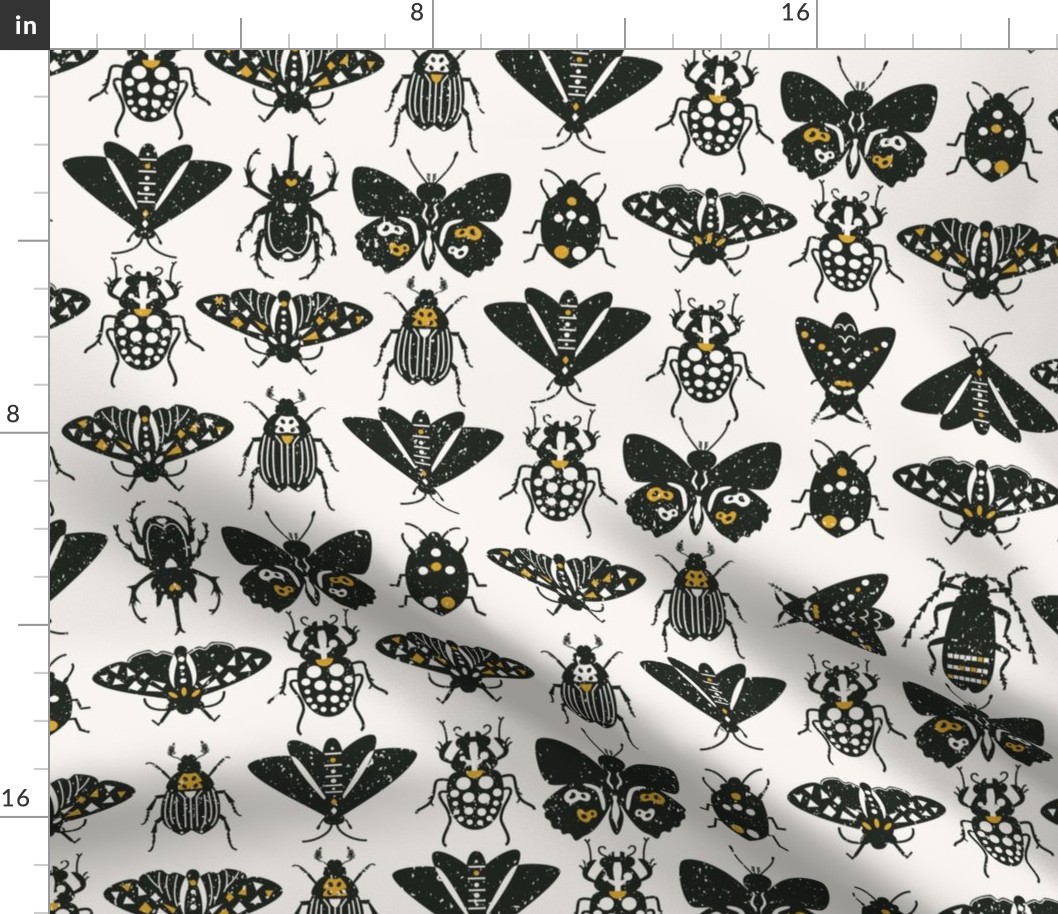 retro insects l black gold