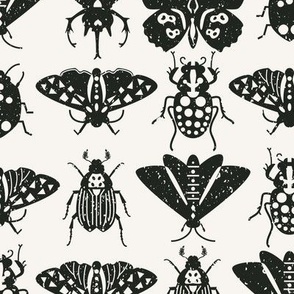 retro insects l black off white