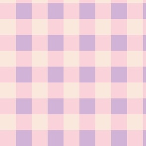 Gingham Check Plaid - Baby Pink Violet Lilac
