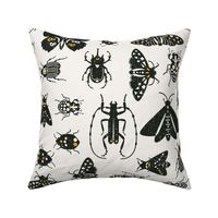 retro insects l black gold original pattern