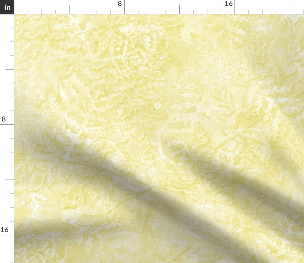 Cut Glass and Ferns Gel Print Textures in Shades of Butter Yellow