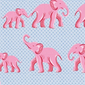 elephant parade/vibrant pink on blue/large