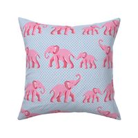 elephant parade/vibrant pink on blue/medium