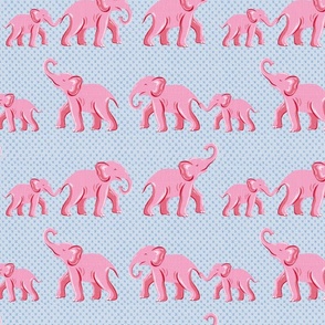 elephant parade/vibrant pink on blue/medium