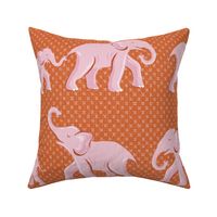 elephant parade/pink on orange/large