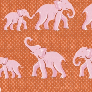 elephant parade/pink on orange/large