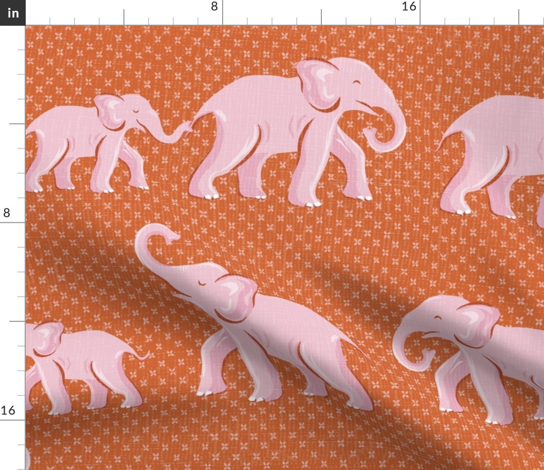 elephant parade/pink on orange/large