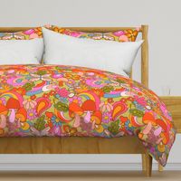 Sienna summer love sixties seventies psychedelic floral toadstools mushrooms party