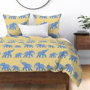 elephant parade/blue on yellow/large