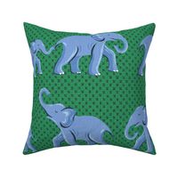 elephant parade/vibrant blue and green/large