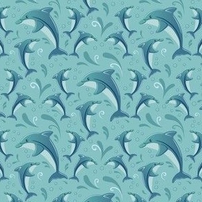 Dolphins Splashing– Small Scale