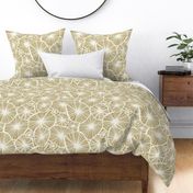 Soleil - Boho Sunburst Geometric Soft Olive Green Ivory Large