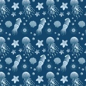 Cute Jellyfish in Blue–Small Scale