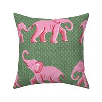 elephant parade/vibrant pink and green/large