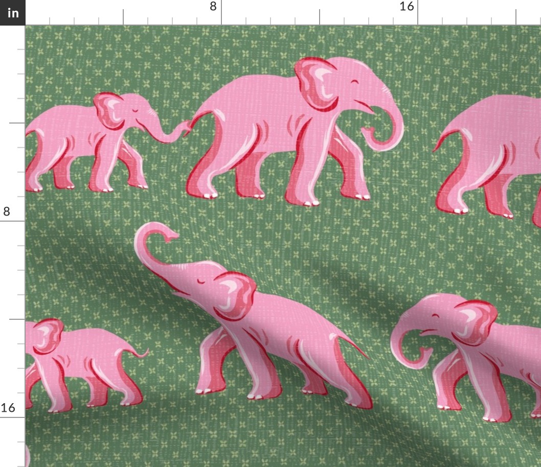 elephant parade/vibrant pink and green/large