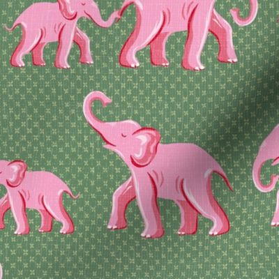 elephant parade/vibrant pink and green/medium