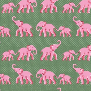 elephant parade/vibrant pink and green/medium