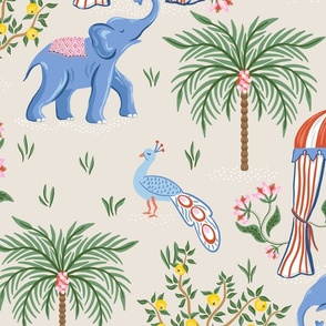 elephant garden/beige background 