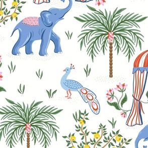 elephant garden/white background 