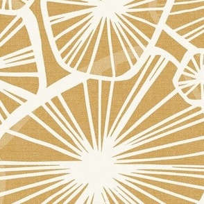 Soleil - Boho Sunburst Geometric Golden Yellow Ivory Large