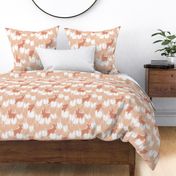 Rabbits and Tulips Garden peach brown monochrome 12in JUMBO-repeat