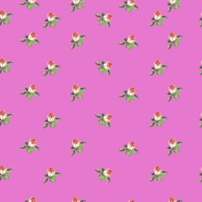 Pink watercolor pattern with small flowers