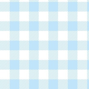Classic Gingham Check Plaid - Baby Blue hatched