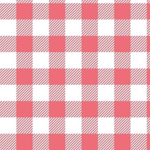 Classic Gingham Check Plaid - Red hatched