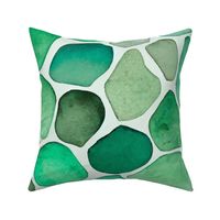 Ocean Vibe Seaglass Watercolor Pattern In Shades Of  Green