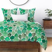Ocean Vibe Seaglass Watercolor Pattern In Shades Of  Green