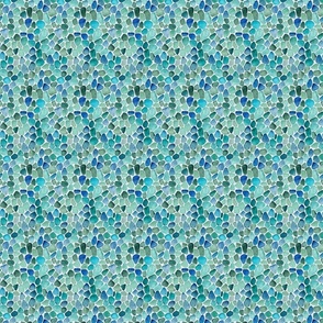 Ocean Vibe Seaglass Watercolor Pattern In Shades Of Blue And Turquoise Extra Tiny