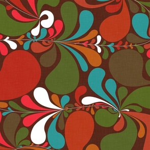 Groovy Folk Flowers, Maximalist Retro Decor - Summer of 1968 / Large