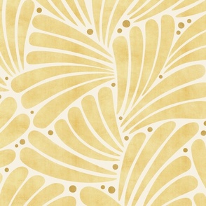  fireworks shapes - abstract leaves - monochrome golden yellow (large scale)