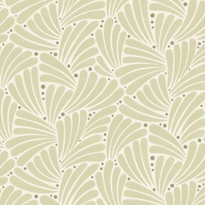  fireworks shapes - abstract leaves - monochrome sage green (medium scale)