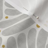  fireworks shapes - abstract leaves - silver grey / mustard (medium scale)