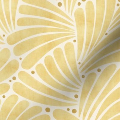  fireworks shapes - abstract leaves - monochrome golden yellow (medium scale)