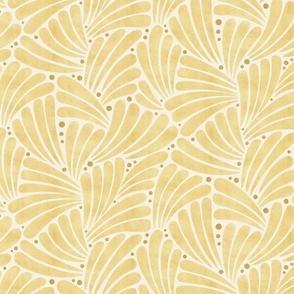 fireworks shapes - abstract leaves - monochrome golden yellow (medium scale)
